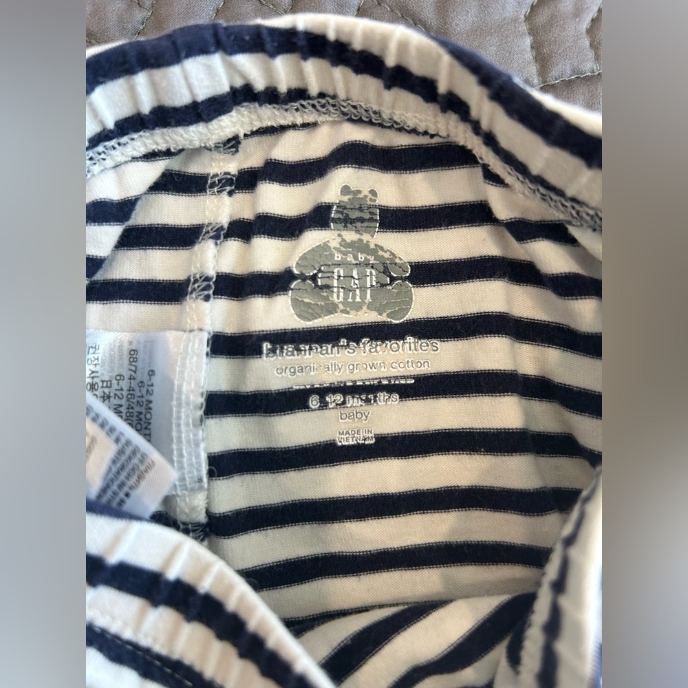 Baby Girl 3 pc Navy/White Bundle - OshKosh, babyGap, Carter’s Size 6-12 - Picture 3 of 5